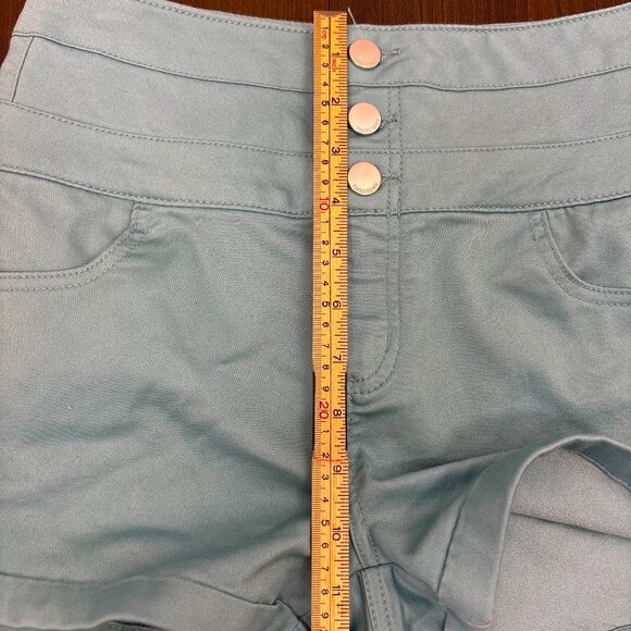 Tinseltown High-Rise Shorts Junior Size 7 Sea Foam Green Stretch Casual - Picture 12 of 13